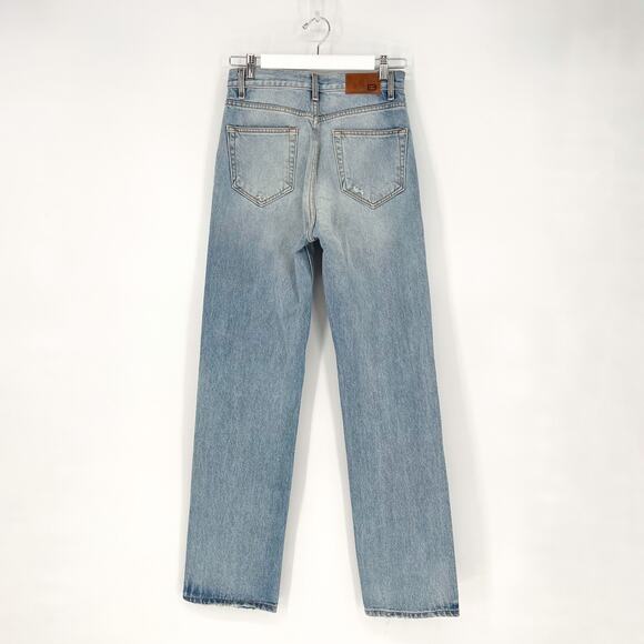 EB Denim NWT High Rise Straight Jeans Women’s Size 27 Highland Distressed Blue - Picture 9 of 9